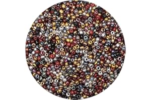 Gkelaly 2000Pcs Mixed Colour Glass Seed Beads Bulk for Jewellery Making, 4mm 6/0 Small Pony Beads for Bracelet Necklace Earring Making & Crafting