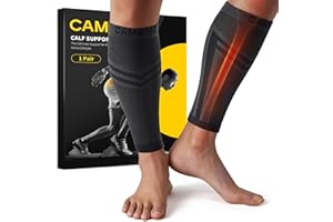 CAMBIVO Manchon Compression Mollet x2, Bas de Contention Femme Homme, Chaussettes de Contention sans Pied, Chaussettes Compression pour Circulation Sanguine Jambes, Varices, Running, Voyage Avion