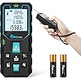Laser measuring device 50M with accuracy of ±2 mm, DECTEAM 165Ft laser distance meter with 2 level bubbles and LCD backlight display, with Pythagorean mode, measuring distance, area/volume calculation