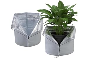 Zllzpzd 2 Stück Topfschutz Pflanzen Winter,50x45 cm Pflanzenschutz Winter Zelt,Kübel Winterschutz Pflanzen Außen überwintern mit Zugband,Thermo Topfschutz für Pflanzen Kältebeständiges Chassis