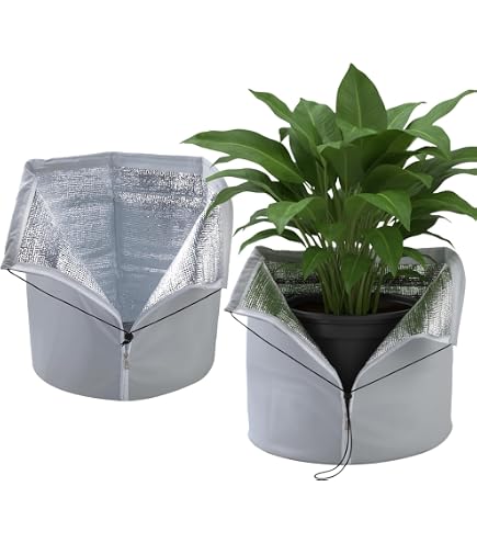 Lot De 2 Housses Anti-gel Pour Plantes En Pot - 45x55 Cm - Protection Hiver Double Couche Polyester