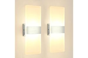 ‎LURESHINE Lureshine Wandleuchte Innen 12W Acry LED Wandlampe Up Down Wandbeleuchtung 29cm Moderne 3000K für Flur Wohnzimmer Schlafzimmer Treppenhaus Warmweiß（2 Stück）