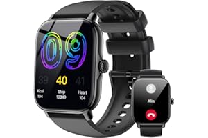 IFMDA Smartwatch Herren Damen mit Telefonfunktion - 1,85" Sports Smart Watches, 270 mAh Fitnessuhr Heart Rate Sleep Blutsauerstoff Monitor, Schrittzähler für IOS und Android
