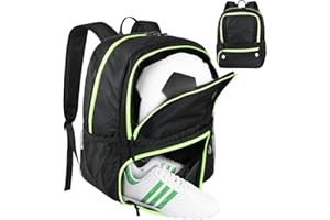 Dokeno Męski plecak do koszykówki, plecak piłkarski z przegrodą na piłkę i buty, torba na sprzęt sportowy odpowiedni do piłki do siatkówki, piłki nożnej i piłki nożnej