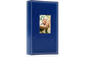 Ywlake Album Fotografico 10x15 300 con Tasche, Cuoio Porta Foto Album Portafoto Orizzontali Tascabile Tasca Blu