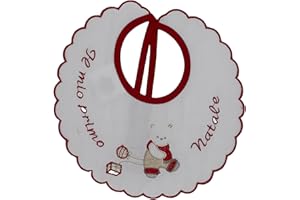 LaVelahome Bavaglino neonato PRIMO NATALE natalizio 100% cotone made in italy
