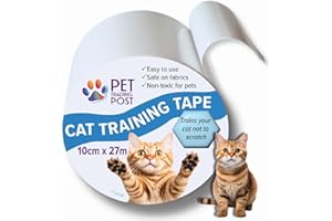PET TRADING POST Extra Long Cat Scratch Tape and Sofa Protector to Stop Cats Scratching Furniture and Carpets - 10cm Wide (4") x 27m Long (90ft) Roll