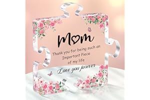 Christmas Gifts for Mum, Linkax Stocking Fillers Birthday Presents Gifts for Mum from Son, Puzzle Shaped Acrylic Plaques Home Decorations for Mum Mummy Nan Nanny Nana Grandma