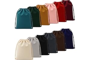 TXXATX 12 Stück Samtbeutel Schmuckbeutel mit Kordelzug 25x20 cm Samtsäckchen 12 Farben Stoffsäckchen zum Befüllen für Schmuck Armbändern Ringe Hochzeit Geburtstag Weihnachten Geschenk