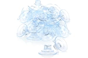 COM-FOUR® 40x support à ventouse avec passe-câble, transparent pour guirlandes lumineuses et décorations de fenêtre pour Noël, Pâques, Nouvel An - support à ventouse Ø 30 mm (040 pièces - transparent)
