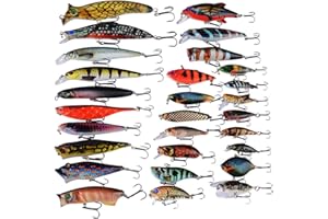 RoseFlower Señuelos de Pesca Spinning Mar, Minnow Crankbait Biónico Artificial Cebo Blando Jigging Atun para Black Bass Pesca Lucio Perca Trucha