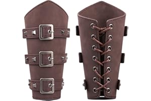 Mayting 2 Pack Guanto in Pelle Bracciali Vichinghi Cavaliere Armor Fascia Da Polso Medievale Tiro Con L'arco Guardia Braccio Guerriero Halloween Cosplay Costume