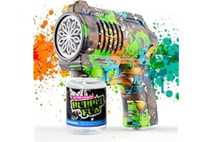 Panacare Graffiti Pistolet à Bulles, Machine à Bulles pour Enfants 4000+ Bulles/Min avec 130ML de Liquide à Bulles, Machine à Bulles Cadeau pour Enfants/Anniversaire/fête, Bubble Gun (Vert)