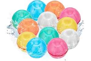 AIXMEET 12 sztuk balonów wodnych wielokrotnego użytku, silikonowe balony wodne, samouszczelniające się i zabawki do szybkiego napełniania wody dla dzieci i dorosłych, gry na świeżym powietrzu pompy wodne,