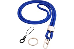 Vicloon Cordon tour de cou, Cordon de cou, Lanyard Strap Neck, Porte-clés Lanière, Nylon Lanières Porte Badge avec Anneau en Métal pour d'Identification, Clés, Téléphone Portable （Bleu）