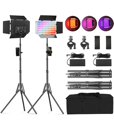 Niceveedi Lumiere Photo RGB 15 inch, 2x40W Lampes Vidéo LED avec Support, Panneau Lumineux de Studio Coloré 2700K-6500K avec Modes RGB/CCT/HSI/SCÈNE pour Youtube/TikTok/Streaming en Direct/Jeux Niceveedi Lumiere Photo RGB 15 inch, 2x40W Lampes Vidéo LED avec Support, Panneau Lumineux de Studio Coloré 2700K-6500K avec Modes RGB/CCT/HSI/SCÈNE pour Youtube/TikTok/Streaming en Direct/Jeux