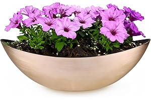 matches21 HOME & HOBBY Ovale Pflanzschale als große 55 cm Vintage Outdoor Deko-Schale Gold-Farben