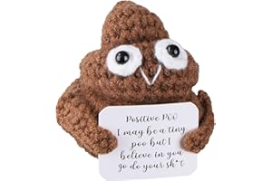 autumndeer Pocket Hug Positive Poo, Kreative Strickwolle Poo Puppe, Handgemachte Plüsch Strickpuppe mit Positiver Karte, Lustig Dekor Kleine Geschenke für Freunde, Ermutigung Geschenke für Freundin