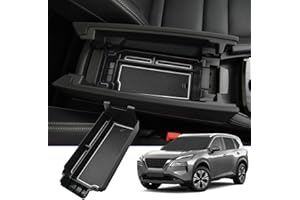 BIXUAN T33 kompatibel mit Nissan X-Trail T33 4 Gen 2022 2023 2024 2025 Mittelkonsole Aufbewahrungsbox mit Rutschfester Matte Ablagefach Zubehör Armlehne Organizer Tray Mittelarmlehne Handschuhfach