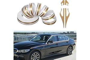 TOMALL 9,8 m Pegatinas de rayas de para capó de coche carreras deportes cinta de rayas para parachoques de coche decoración modificada universal(dorado)