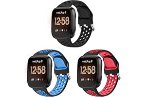 YPSNH Compatible pour Fitbit Versa Bracelet Silicone Souple Double Couleur Remplacement Bracelet de Sport pour Fitbit Versa/Fitbit Versa 2