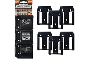 StealthMounts Supports de Batterie Noir pour Stanley 18v/Black & Decker 18v | Fixations de Batterie sans Fil pour Outils Stanley 18v/Black & Decker 18v | Lot de 6
