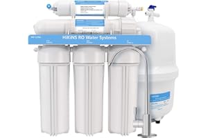 HiKiNS Sistema di filtraggio dell'acqua potabile ad osmosi inversa a 5 stadi, 125GPD, ad osmosi inversa, ad osmosi inversa, sotto il lavandino, per uso domestico, acquario