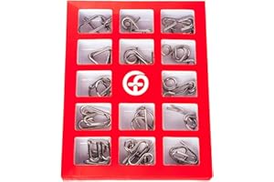 iwobi Metal Wire Puzzles,15 Brain Teaser Metal Puzzle Set, Intelligence Mind Test Game,Iron Link Unlock Interlock Game,Iq Test Toy For Adults And Children