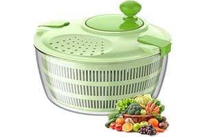 Vihoom Centrifuga Insalata, Grande capacità 4,5L Asciuga Insalata Centrifuga, Kitchen Strizza Insalata con Ciotola e Cestino in Rete, Lava e Asciuga Rapidamente Verdure e Frutta