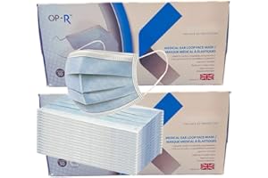 RUIYANG Disposable 100 Blue Face Masks Protective 3 Ply Breathable Triple Layer Mouth Cover with Elastic Earloops (Pack 100)