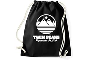 STYLETEX23 Twin Peaks Logo David Lynch Worek gimnastyczny Plecak ze sznurkiem Torba sportowa Torba na siłownię Hipster Slogan Cytaty