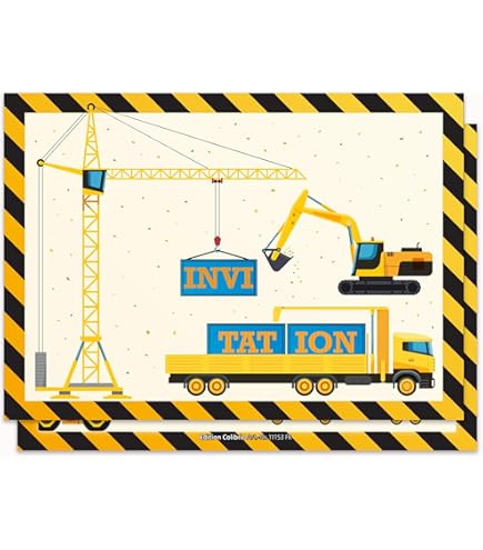 GRATUIT] Invitation Camions De Construction | Modifiable | Virtuelle