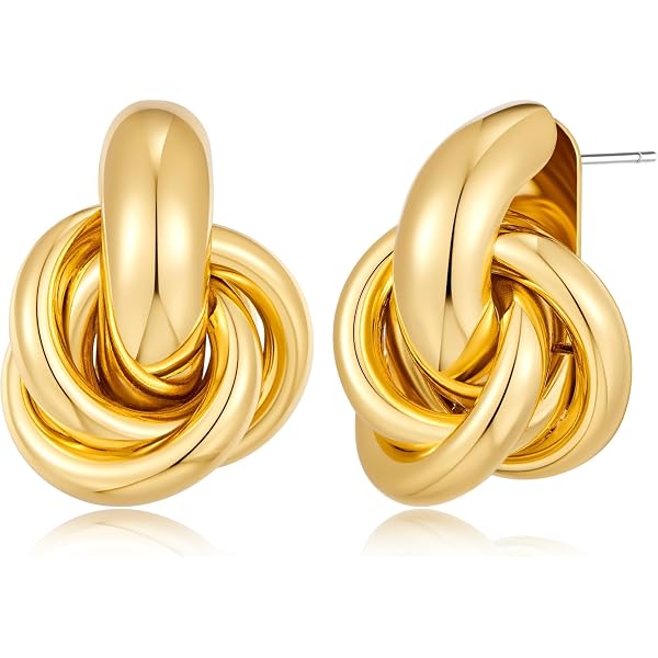 LUXENTER Orecchini A Clip Dabbahu – Placcatura Oro Giallo 18K, Con Zirconi, Design Semplice E Senza Tempo - 2