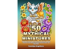 50 MYTHICAL MINIATURES: A Delightful Coloring Book, Featuring 50 Adorable and Quirky Drawings of Cute Mythical Animals, Fanciful Critters, and Much More
