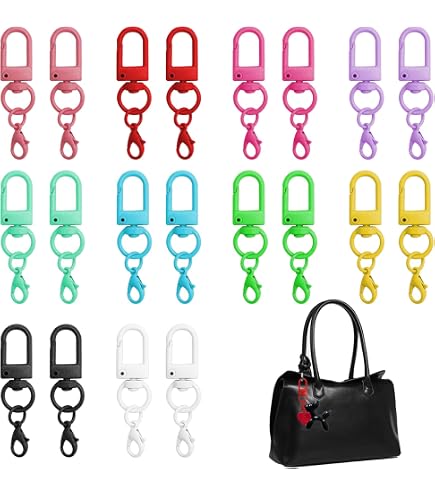 10 Pezzi Mini Moschettone, Moschettone Forma S, Clip Scatto Molla