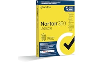 Norton 360 Deluxe 2025, Antivirus Software, Internet Security, 5 Devices, 1 Year Subscription with Auto-Renewal, Secure VPN and Password Manager, PCs, Macs, Tablets & Smartphones