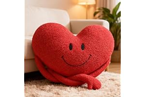 Gisqis Corazon Peluche Cojin Rosa Decorativo Cojines Sofa Camain Fantiles Relleno Cojin Redondo Pillow Cushion Cosas Aesthetic Decoracion Hogar CumpleañOs Regalo Mujer Aniversario Feliz 45cm