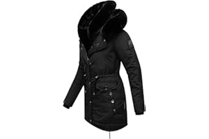 Navahoo Damska ciepła parka zimowa z podwójnym kapturem ze sztucznego futra Sweety Deluxe XS-XXL