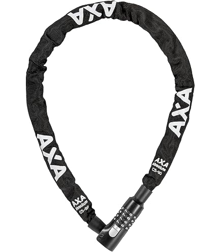 AXA Linq City 100 Kettenschloss, Länge 100 cm, Sicherheitsstufe 9, Stahlglieder 7 mm, Schwarze Schutzhülle, Schwarz Sport & Freizeit
