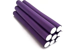 LA ROSA NIKO Lot de 10 tiges flexibles courtes de 20 mm – Rouleaux flexibles en mousse – Bigoudis légers flexibles pour boucles et vagues – Outil de coiffure pour salon de coiffure – Couleur violet (20 mm)