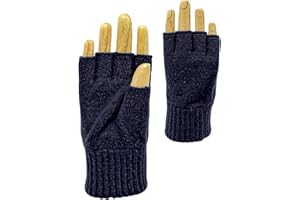 CLASSE77 - Guanti mezze dita in Lana al 70% e Cashmere al 30% - Uomo - Artigianale - Made in Italy