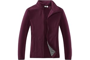 33,000ft Damen Fleecejacke mit Durchgehendem Reißverschluss Stehkragen Damen Leichte Fleece Jacke Antistatische Outdoor Damenjacke für Wandern und Freizeit