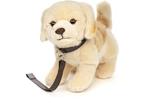 Uni-Toys - Golden Retriever cucciolo, in piedi (con guinzaglio) - 22 cm (altezza) - cane di peluche, animale domestico - peluche