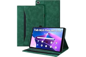 Auslbin Etui do Lenovo Tab M10 Plus 3rd Gen (2022) 10,6 cala PU Leather Cover z funkcją uchwytu na tablet do Lenovo Tab M10 Plus 3. generacji - zielone