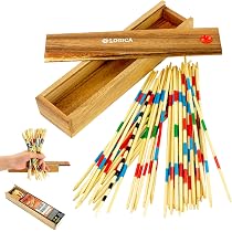 Aicom Mikado De Madera | Juego De Palillos Chinos De 41 Cm | Clásico De Habilidad Y Precisión Para Niños Y Adultos
