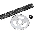 BAOFUYA T8F Front and Rear Sprocket Chain Set Gear Chain Set T8F Front and Rear Sprocket Chain Replacement High Power T8F Gear Chain Set for Modified Karts ATVs and Mini Motorcycles