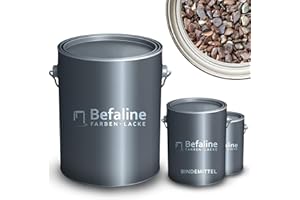 Befaline © BEFA-78 Steinteppich Set bis 2,5qm I 25kg Marmorkies Marrone Mogano + 1,5kg Epoxidharz Bodenbeschichtung für Naturstein, Beton, etc. I fugenloser & pflegeleichter Boden für innen & außen