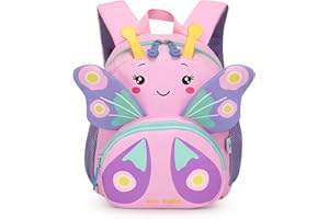 PROTAURI Zaino per bambini - Ragazzi Ragazze Animale Scuola Borsa Bambino Zaino Scuola PreSchool Asilo Cartone Zainetto per 2-6 Anni(la farfalla)