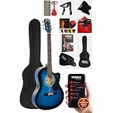 Midex RG-540BL Kaliteli Kesik Kasa Mavi 40 İn&ccedil; Akustik Gitar Seti 4/4 Yetişkin