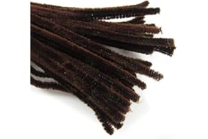 BEADS4CRAFTS 20 x PIPE CLEANERS *33 COLOURS* CHENILLE 6mm x 30mm STEM CHILDREN CRAFTS ART UK SELLER (Dark Brown C456)